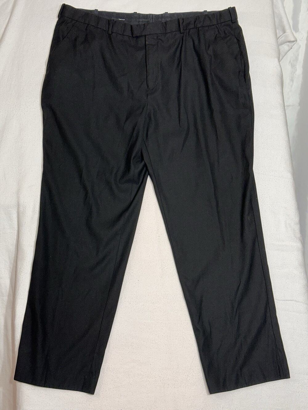 Perry Ellis Portfolio Pants Mens Black Dress Pants Flat Front Casual Stylish EUC